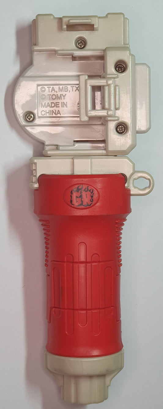 White Launcher Grip (with Red Pro Rubber Handle Cover)